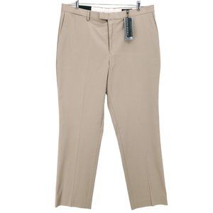 BANANA REPUBLIC Rapid Movement Suit Trouser Pants Beige Tan Slim Fit 38x34